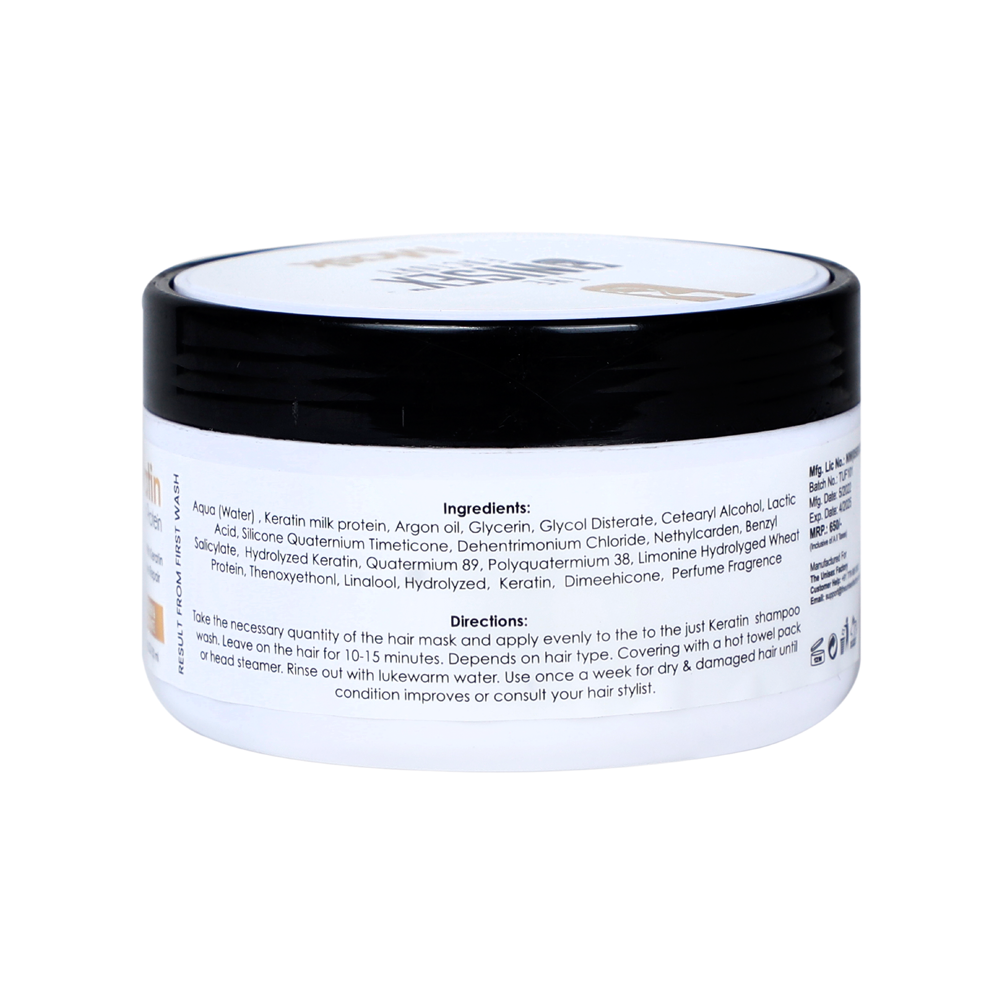 Keratin wheat protien mask